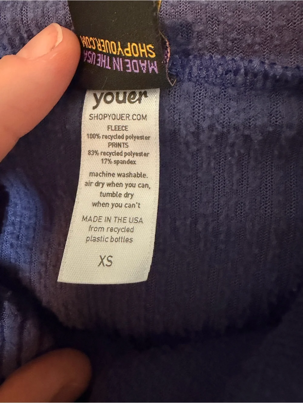 Youer Climb on hoodie, Purple & Cosmic Mushroom Size XS - Picture 5 of 10